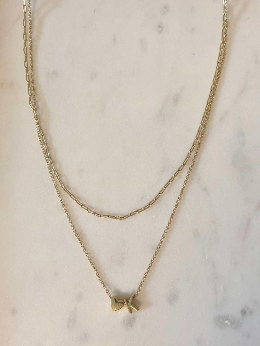 Target "K" gold layered necklace